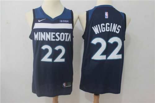 NBA 22 Wiggins Wolves 2017-18 Season Maillot bleu